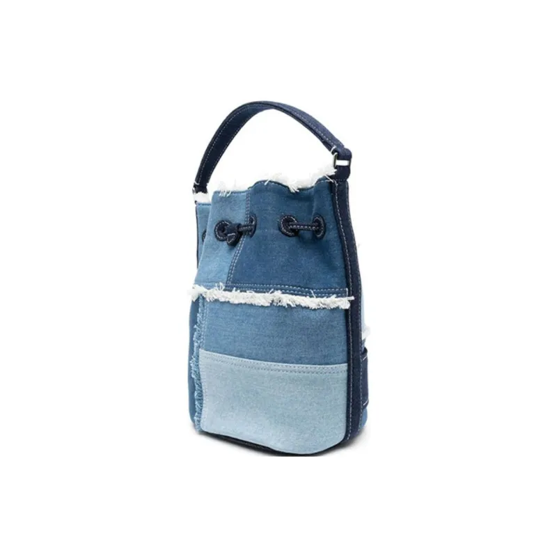 KARL LAGERFELD Amber Valletta Collaboration Cotton Bucket Bag Handbag Shoulder Bag Crossbody Bag Women's Blue-2