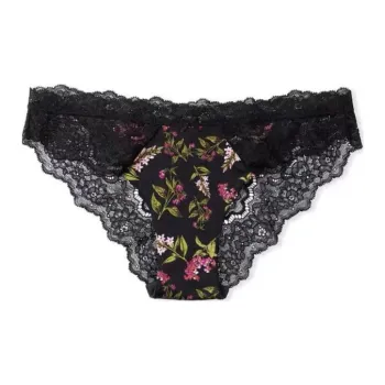 Victoria's Secret Underpants Women's 1 Pack Black Floral