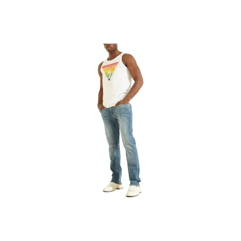 GUESS Pride Triangle Tank Top Tank Tops Men's White-2