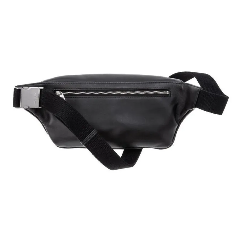 SAINT LAURENT Cow Leather Sling Bag, Fanny Pack Unisex Black-2