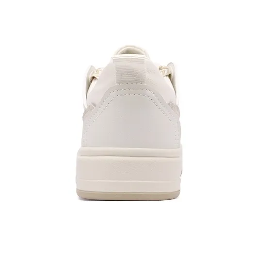 PONY Anti Slip Wear Resistant Low Top Skateboard Shoes Unisex White Coffee-3