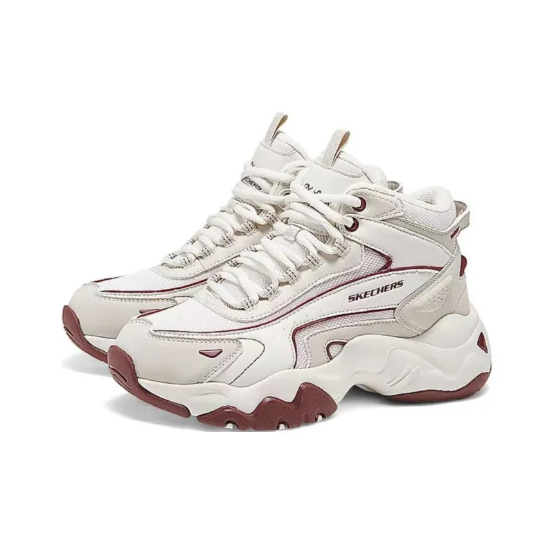 Skechers DLITES Anti Slip Wear Resistant High Top Casual Shoes Women's Ecru-2