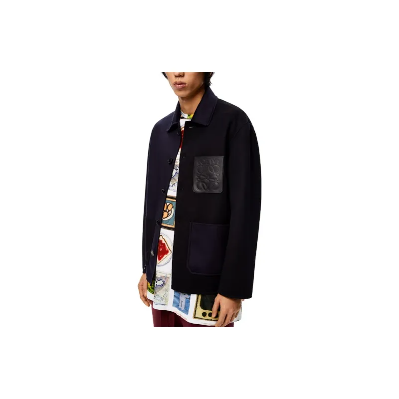 LOEWE Jackets Men Navy Blue-2