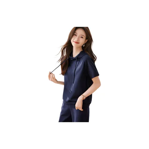 Mo Han Yi Mei T-Shirts Women's Navy Blue