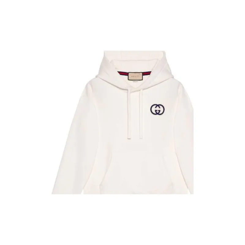 GUCCI Gg Logo Motif Embroidered Hoodie-5