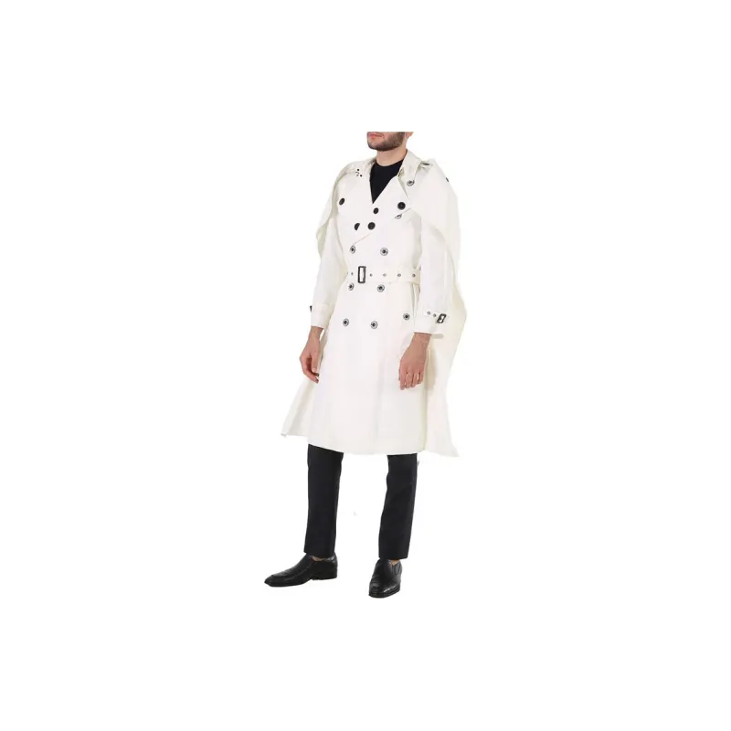 Burberry Trench Coats Men White-5