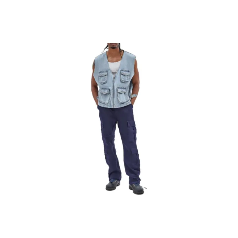 GUESS Originals Denim Cargo Vest Vest Men's Light Blue-3