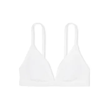 Victoria's Secret PINK Bralettes & Bra Tops Base Cotton Triangle Bralette/OW Bra Women's Optical White