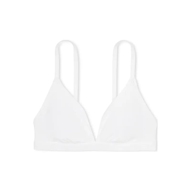 Victoria's Secret PINK Bralettes & Bra Tops Base Cotton Triangle Bralette/OW Bra Women's Optical White-0