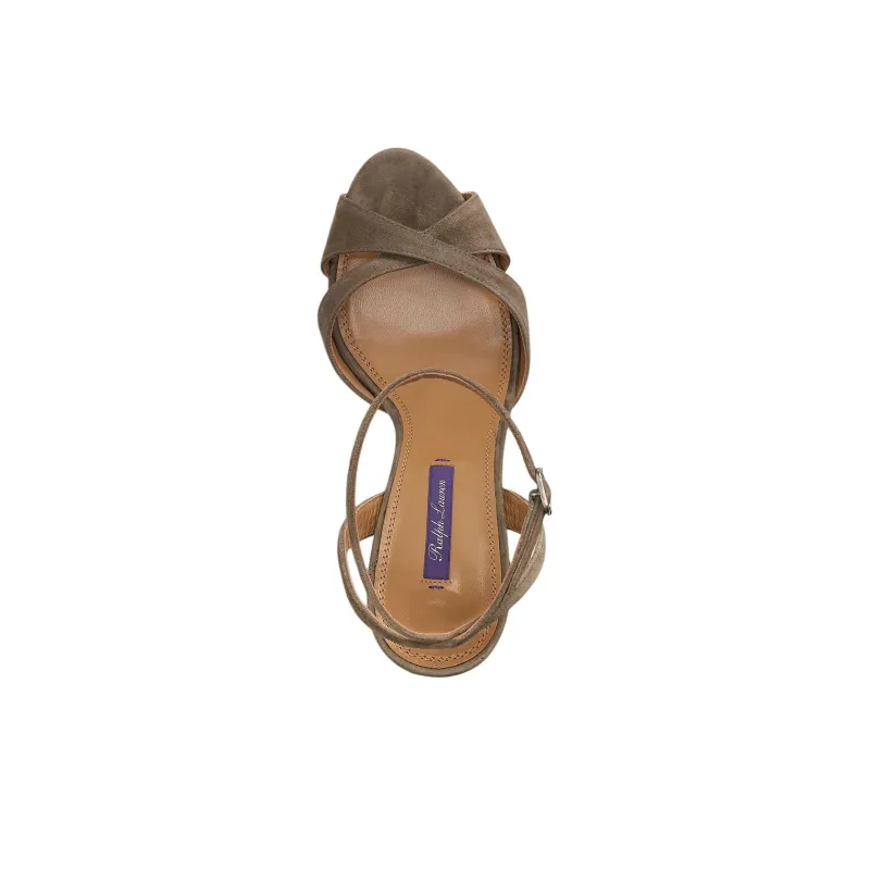LAUREN RALPH LAUREN Kandice Strap Sandals 10cm Women's Brown-3