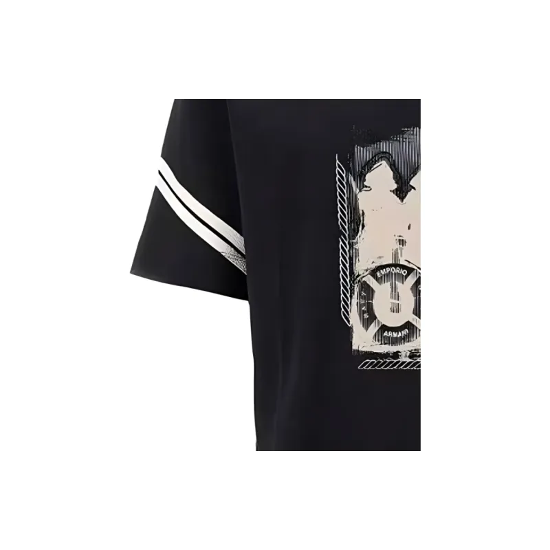 EMPORIO ARMANI Drop Shoulder Sleeve T Shirt Men's Black-3