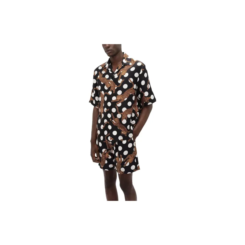 AMIRI Leopard Polka Dots Bowling Shirt-3