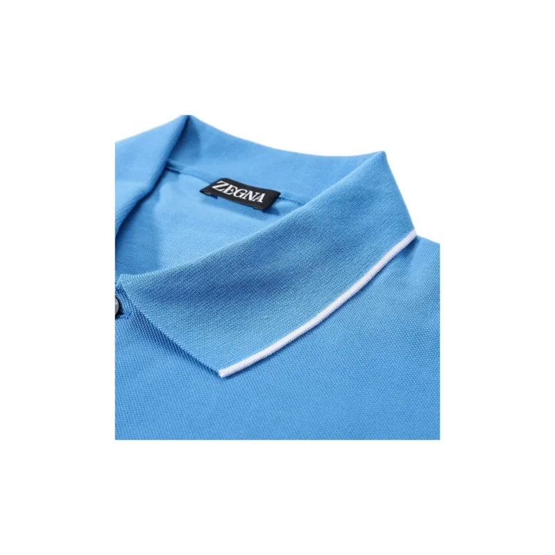 Zegna SS24 Polo Shirt Men's Bright Blue-2