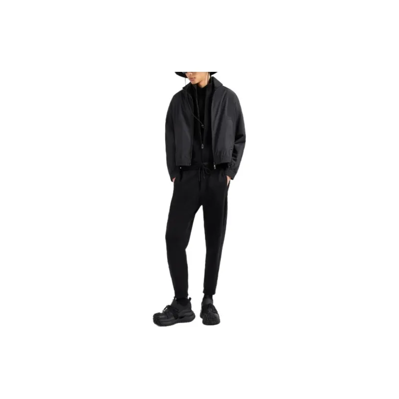 EMPORIO ARMANI Double jersey Joggers With Drawstring And Logo Tape-7
