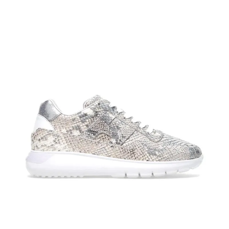HOGAN Interactive³ Cushioning Anti-Slip And Wear-Resistant Low-Top Casual Shoes Women's Silver White-1
