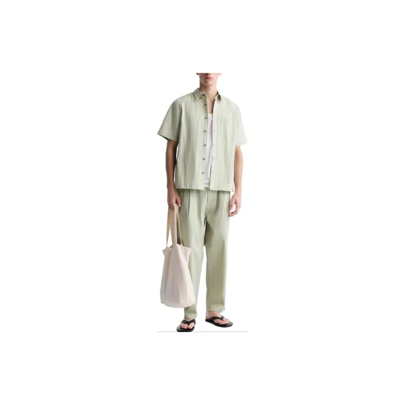 ZARA Shirts Men Light Green-2