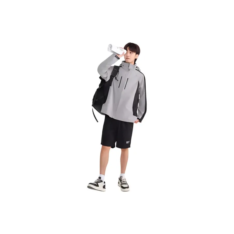 BODACHEL Water-Resistant Windproof And Rainproof Windbreaker Jacket Men's Duck Green Gray-4