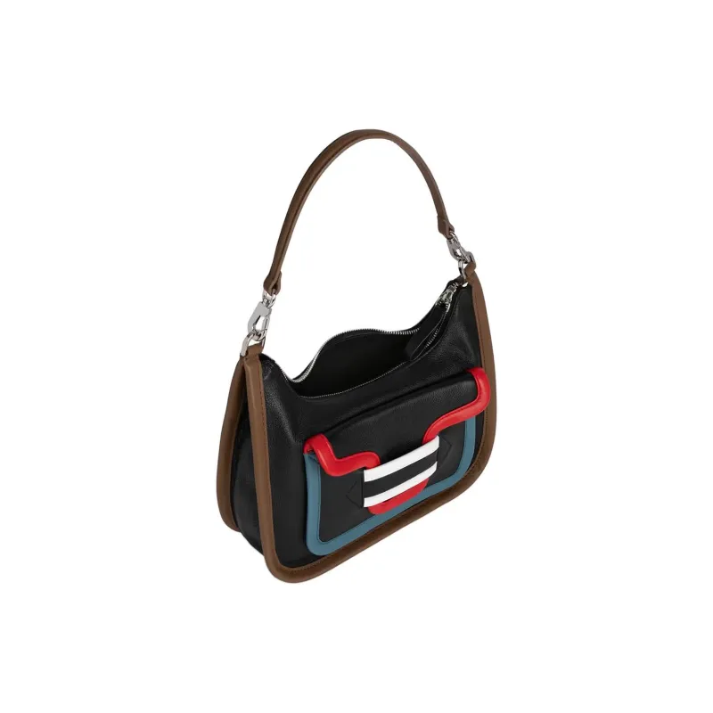 PIERRE HARDY Suede Patchwork Calfskin One Shoulder Handbags Women's Multicolor-4