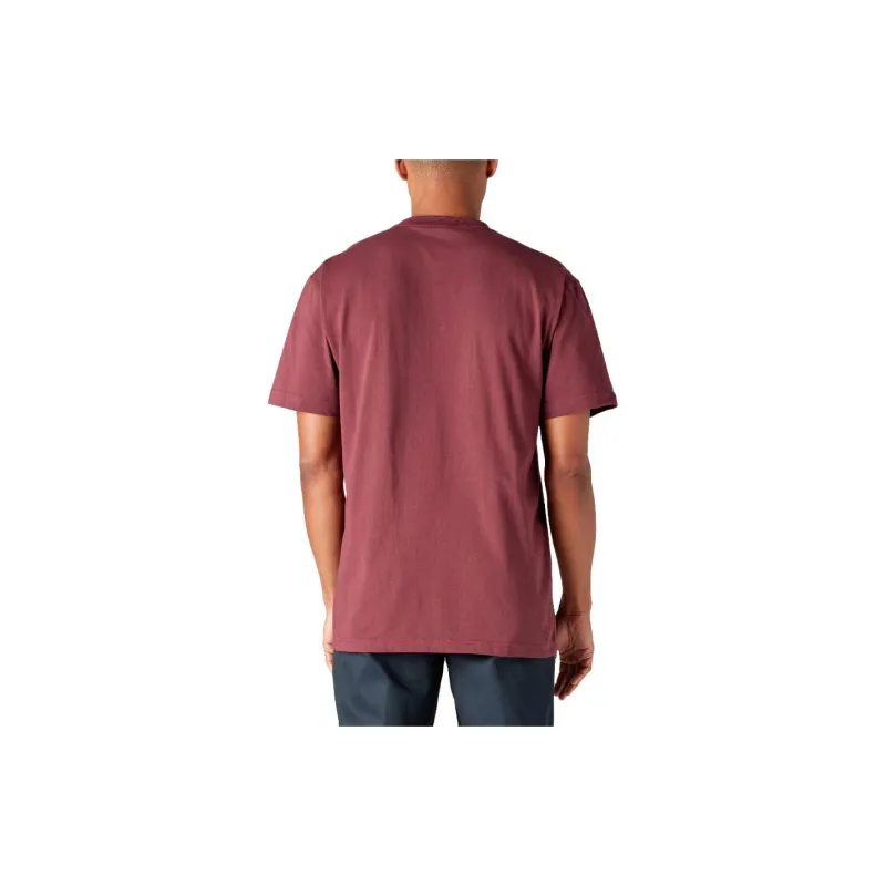 Dickies T-Shirts Men Burgundy-4