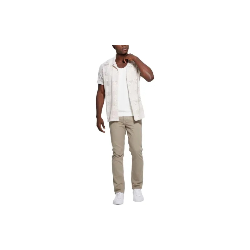 GUESS Eco Cyrus Ribbed Tank Tank Tops Men's White-1