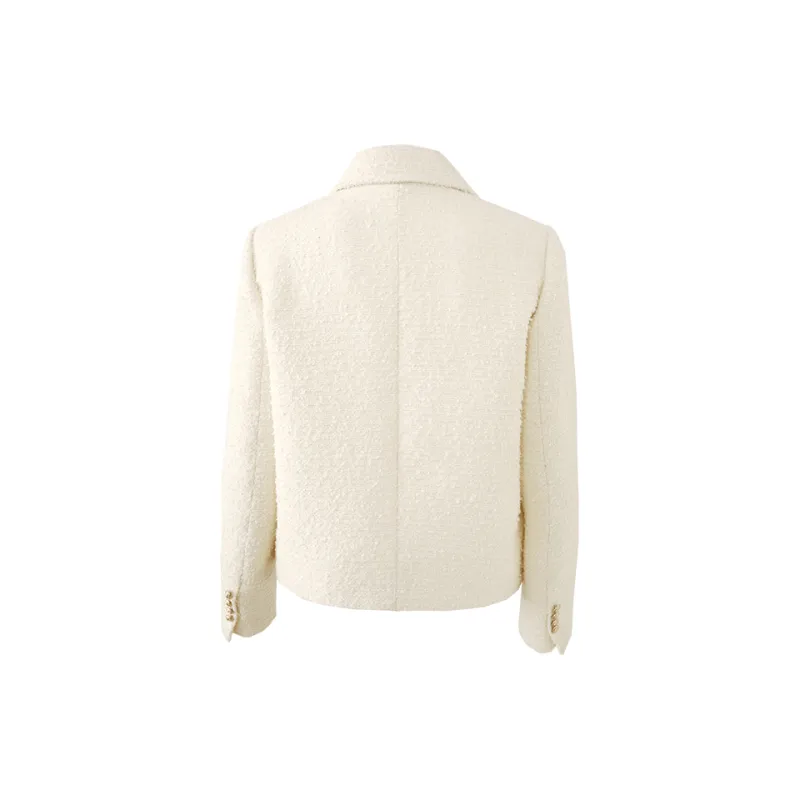 YALIDA Cropped Coats Women's Beige-1