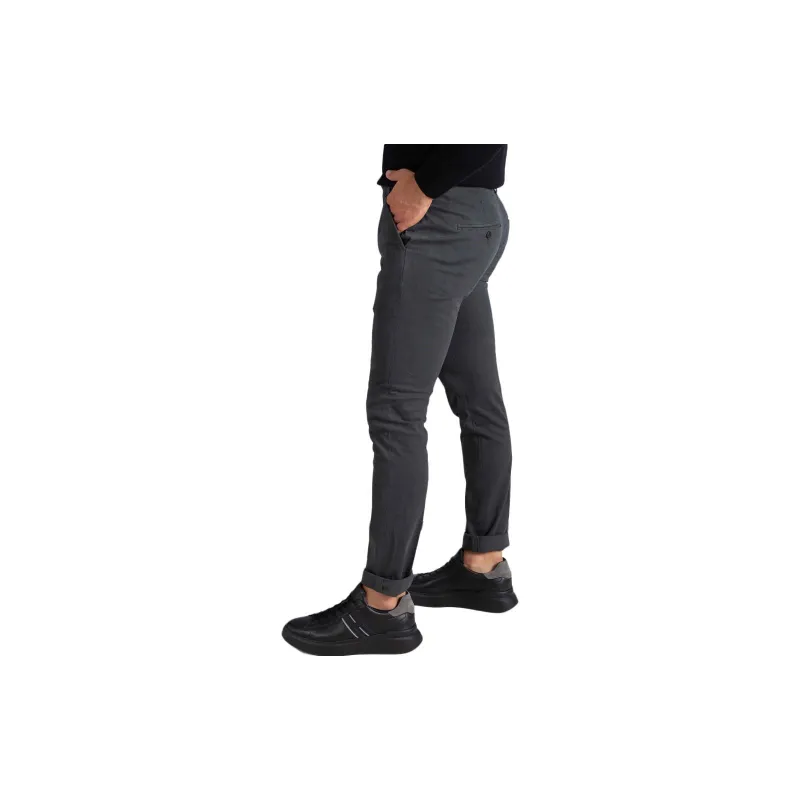 Dondup Mid Rise Slim Fit Trousers-2