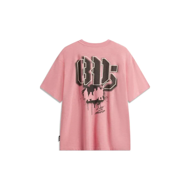 LiNing Basketball Collection T Shirt Men's Apricot Pink-1