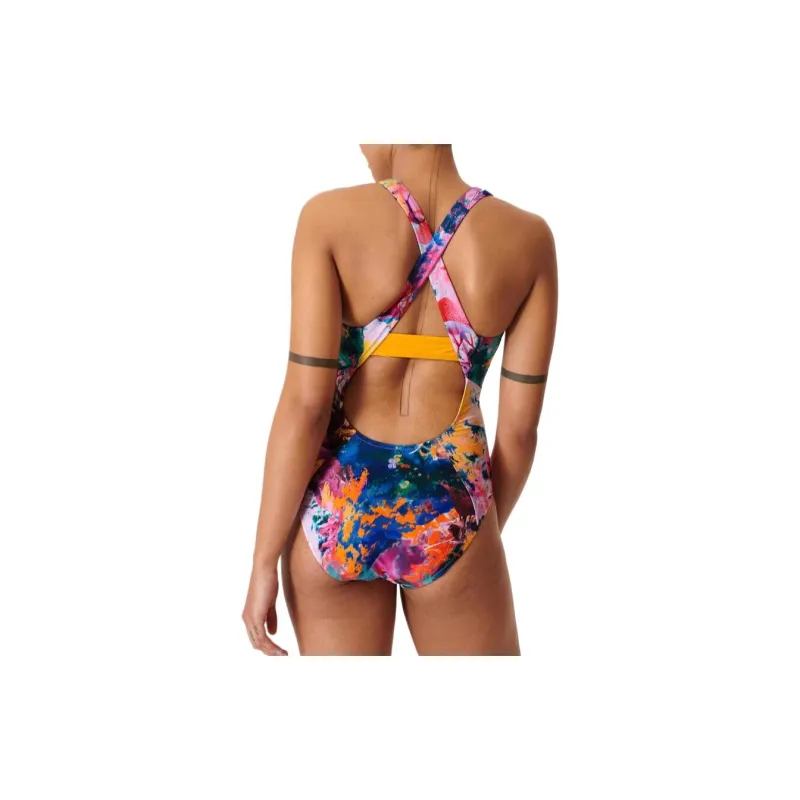 Sweaty Betty Springboard One-piece Swimsuit Women's Pink Coral Fish Print-1