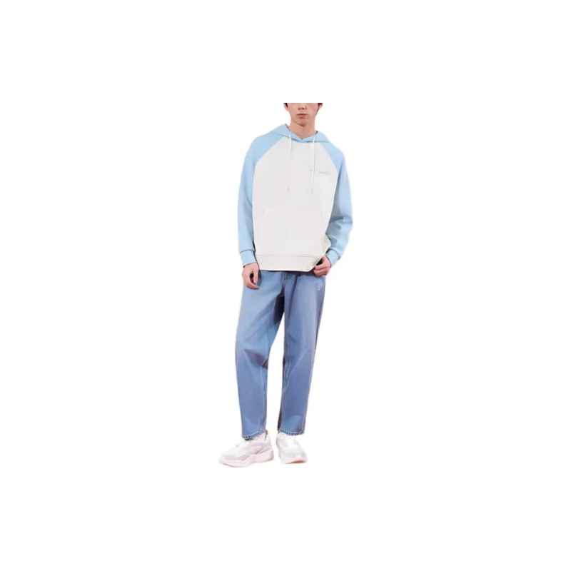 XTEP Sweatshirt Unisex Azure Blue/Cotton White-2