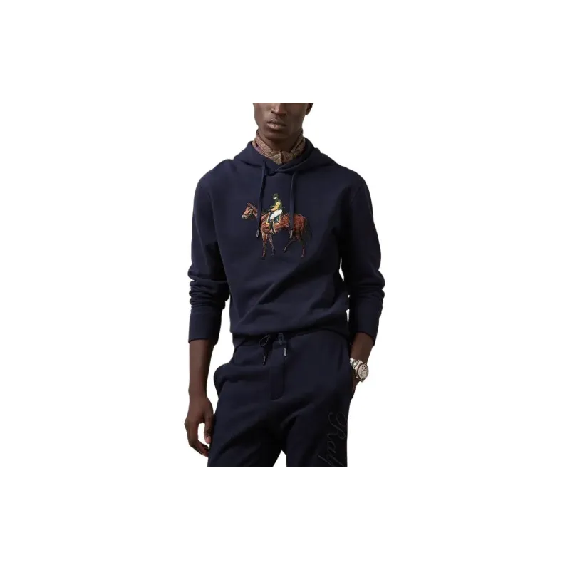Polo Ralph Lauren Standing Horse Fleece Hoodie Sweatshirt Men's Black-1