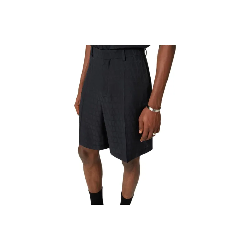 Valentino All Over Logo Patterned Bermuda Shorts-5
