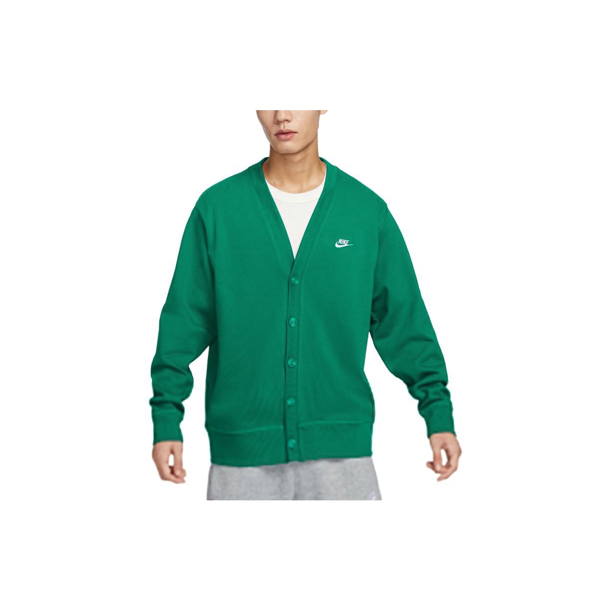 Nike Club Men's Knit Fairway Cardigan Green - POIZON
