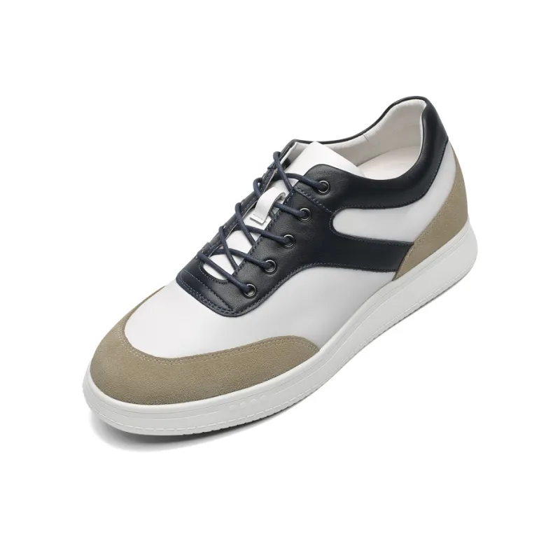 He Jinchang Low Top Casual Shoes Men's Apricot White-2