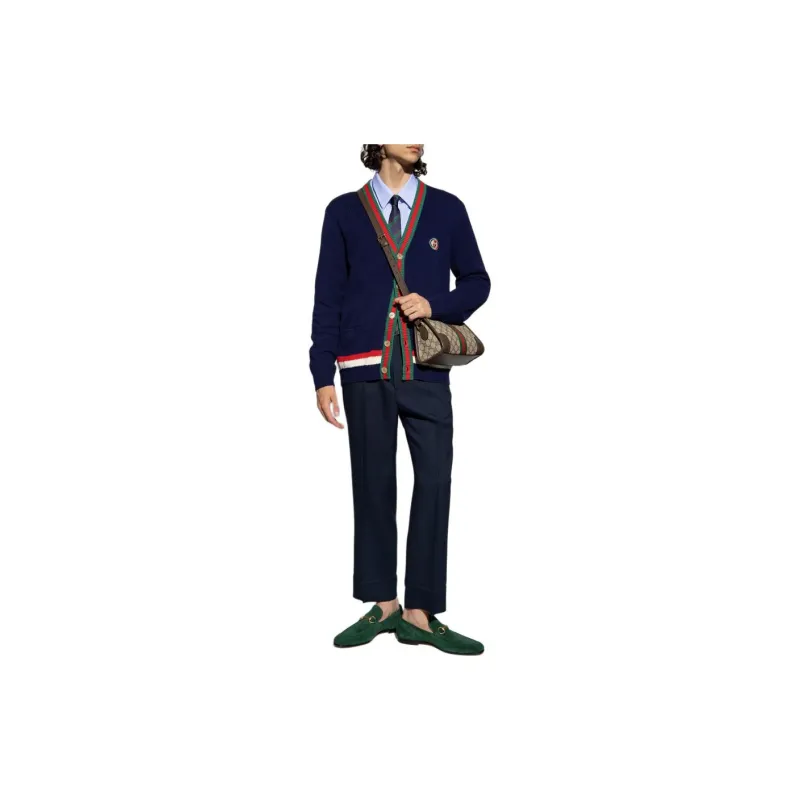 GUCCI Web stripe Button up Cardigan-2