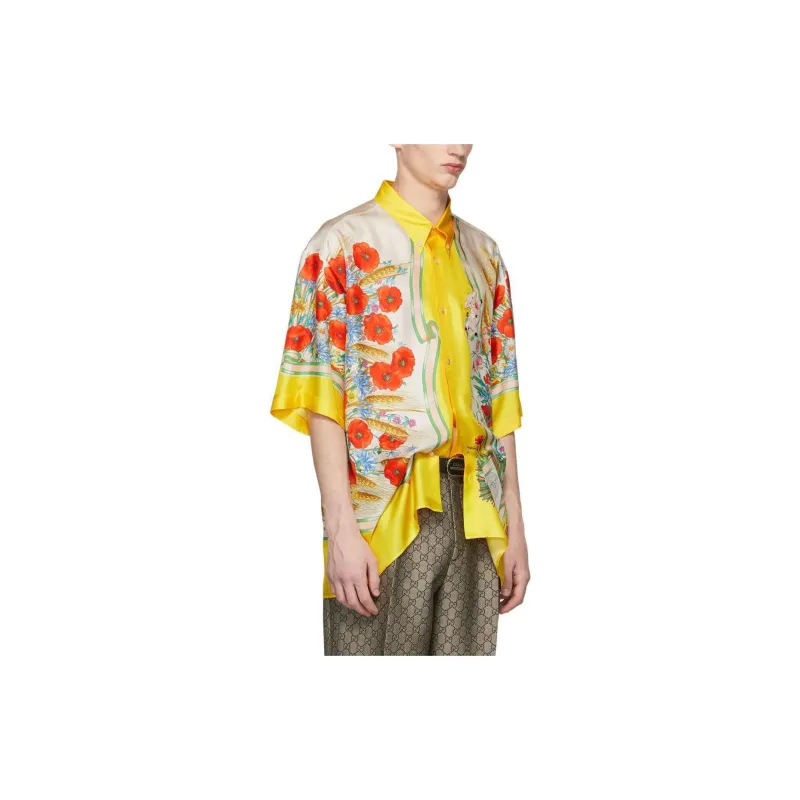 GUCCI Shirts Men Yellow-3
