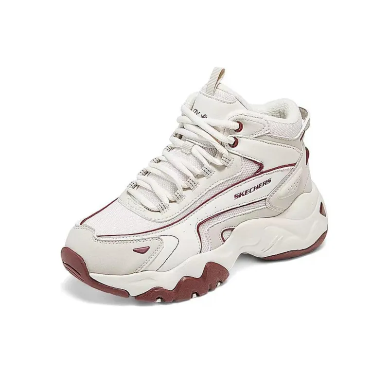 Skechers DLITES Anti Slip Wear Resistant High Top Casual Shoes Women's Ecru-1