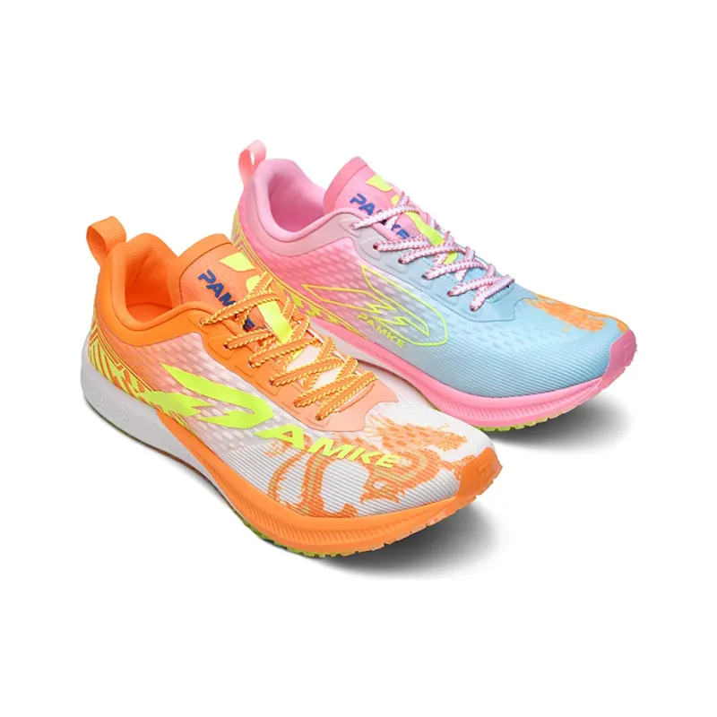 PANKE Running Shoes Unisex Low Top Mismatched Blue Pink Dragon+Orange Dragon-3