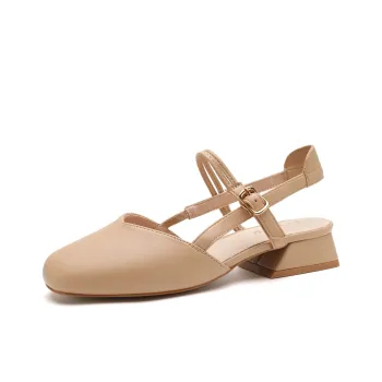 FOXER Chunky Heel Square Toe Roman Sandals Women's