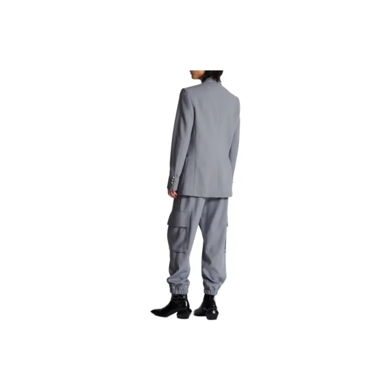 BALMAIN Double crepe Side belt Blazer-2