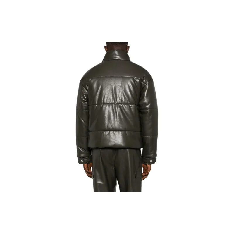NANUSHKA Leather Jacket Men's Dark Green-2