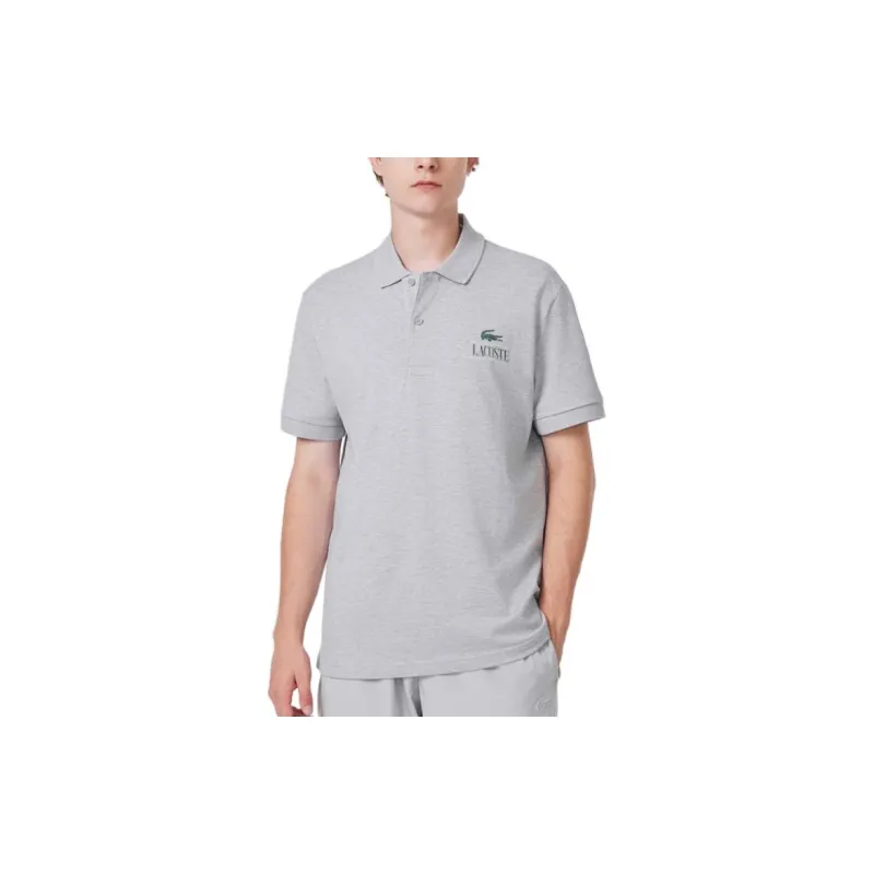 LACOSTE Polo Shirts Men Silver Gray CCA-2