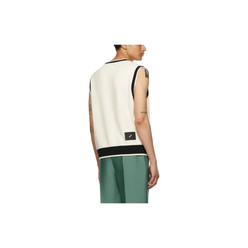 WE11DONE Logo Metal Detail Knit Vest-6