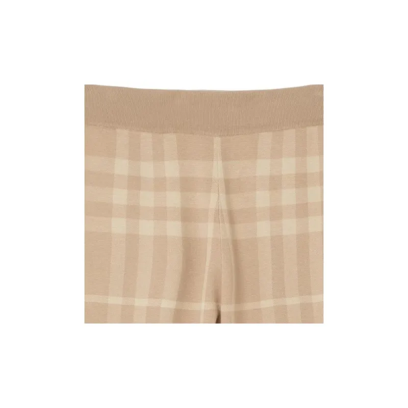 Burberry SS23 Check Wool Silk Jacquard Shorts Brown-4