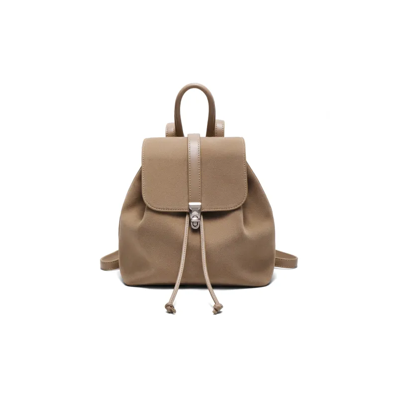 BELLE Cow Split Leather With Artificial Leather Backpack Regular Women's Apricot-0