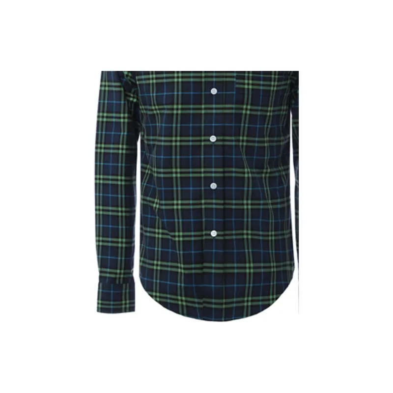 Burberry Shirt Men's Blue Green Plaid-3