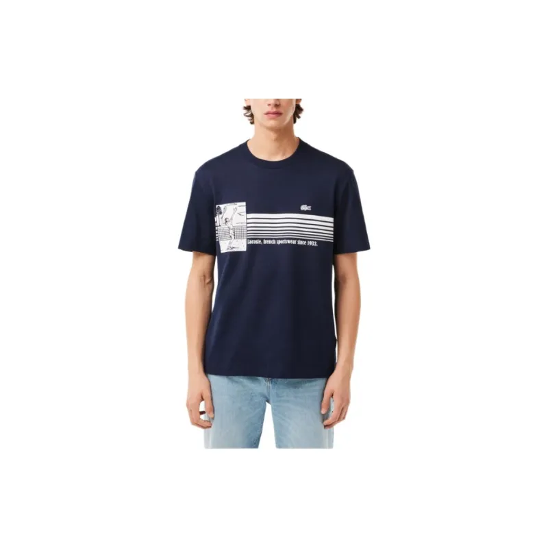 LACOSTE Blue Cotton T shirt-2