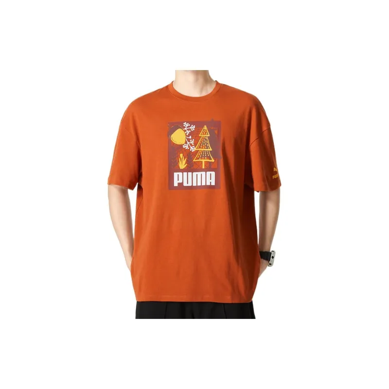 PUMA T Shirts Men Orange-1