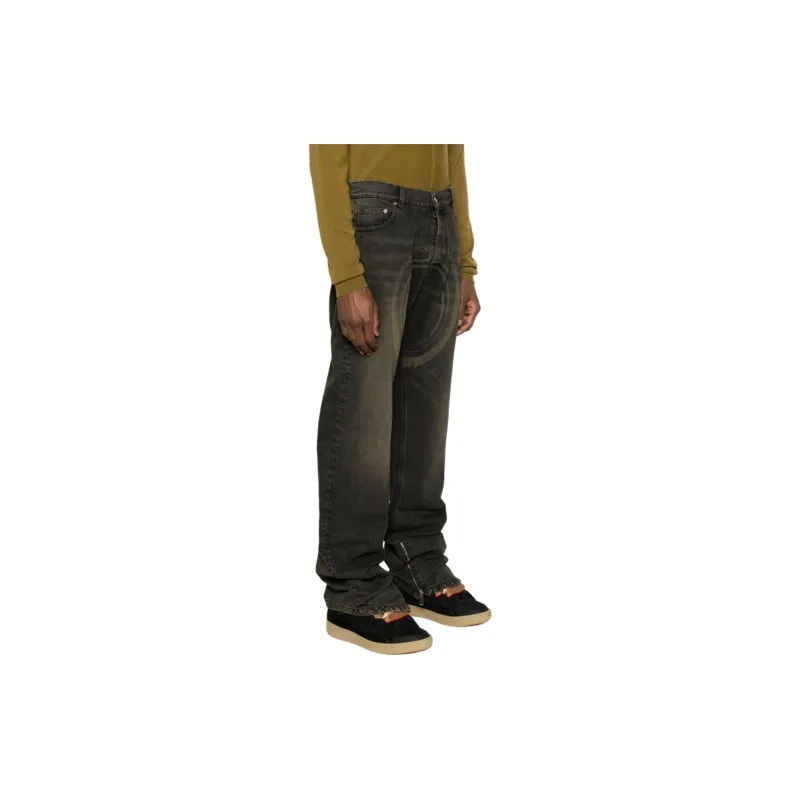 OFF WHITE Relax Round Straight Leg Jeans-3
