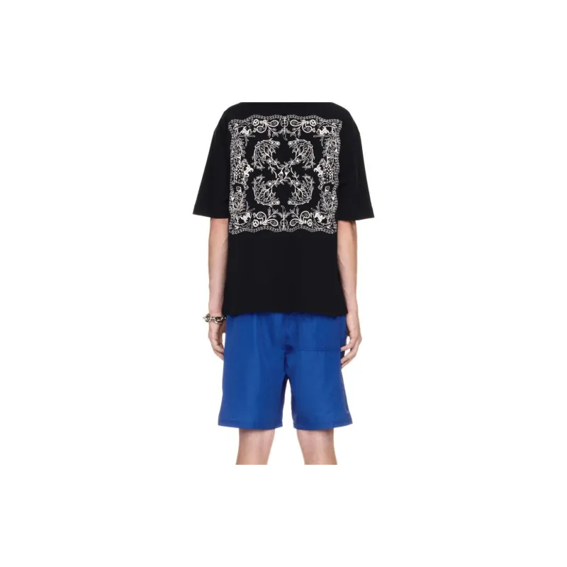 OFF WHITE Bandana Printed Straight Hem Swim Shorts-3