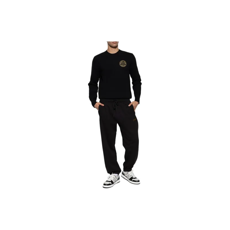VERSACE JEANS COUTURE Loho Embroidered Crewneck Knitted Jumper-1